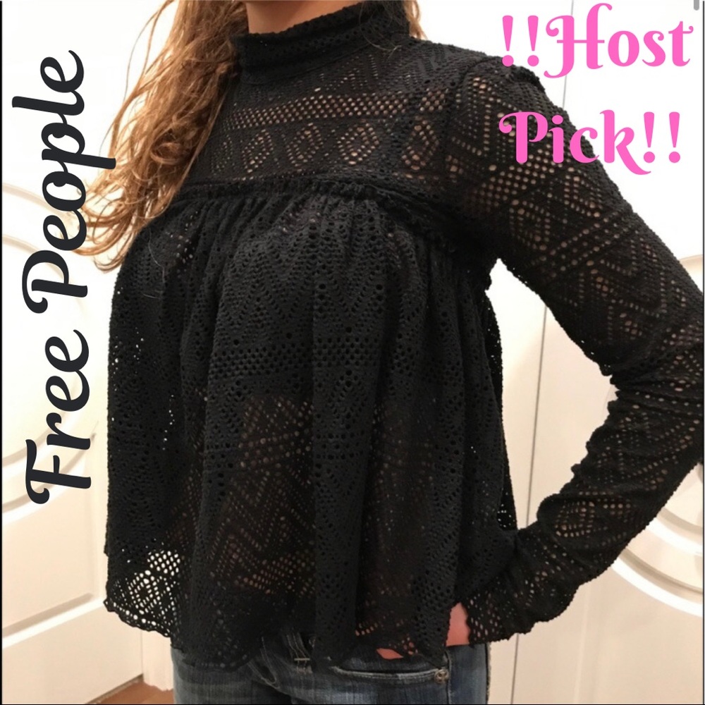 🎉HP🎉Free People high neck eyelet babydoll top